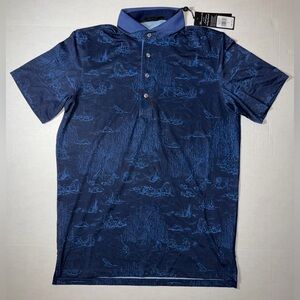 Greyson Dark Blue Patterned Polo Shirt